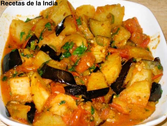 Aloo Baingan ki Sabzi / Patatas y Berenjenas Estilo Indio