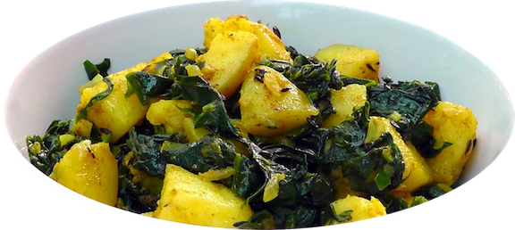 Palak Alu / Espinacas con Patatas (estilo Indio)